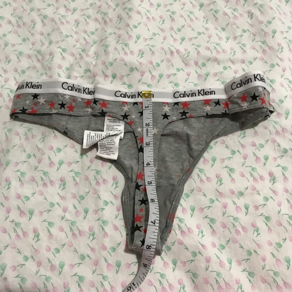 NEW Calvin Klein Carousel Logo XL Cotton Stars Red Blue Grey White Thong Panty - Picture 2 of 5
